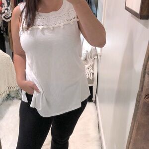 J JILL WHITE SLEEVELESS TOP